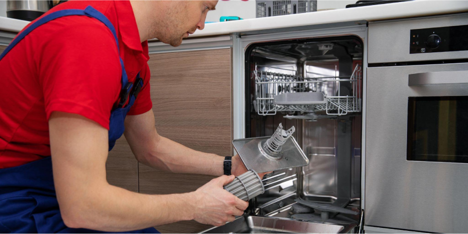How often should the dishwasher filter be cleaned?